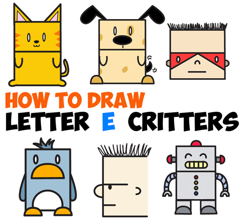 How to draw animals - drawing tutorials - Simply E-learn kids 