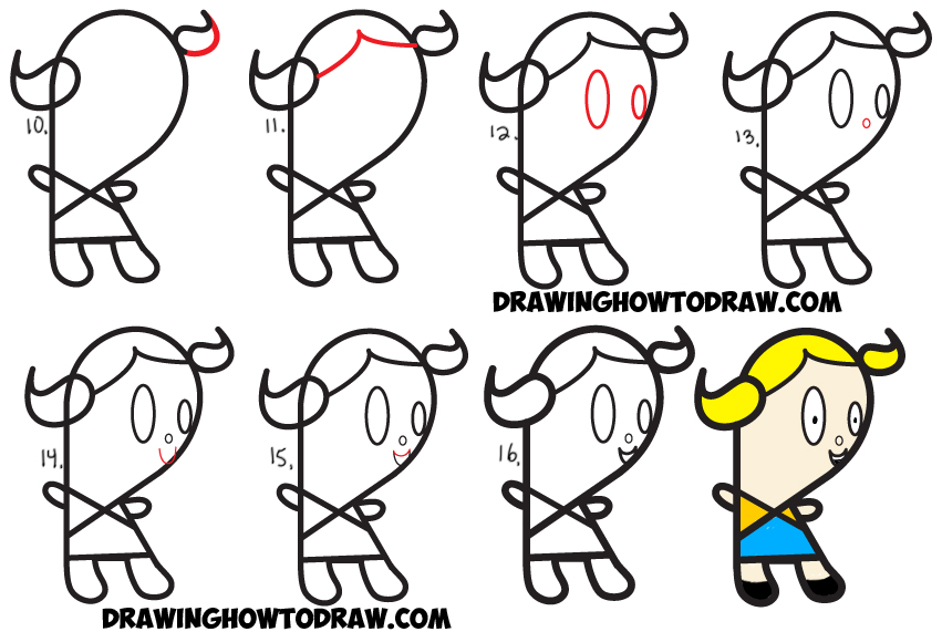 Learn How to Draw a Cartoon Girl from Lowercase Letter g : Simple Steps Drawing Tutorial for Kids