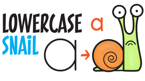 Learn How to Draw Cartoon Snail from Lowercase Letter a - Simple Steps Drawing Lesson for Kids