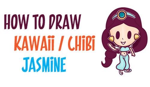 How to Draw Cute Baby Kawaii Chibi Jasmine from Disney's Aladdin in Easy Steps