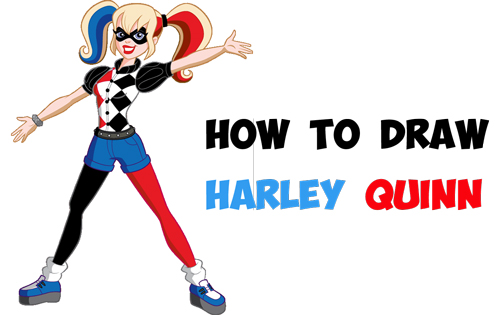 Learn How to Draw Harley Quinn from DC's Suicide Squad - Simple Steps Comic Book Version Drawing Lesson