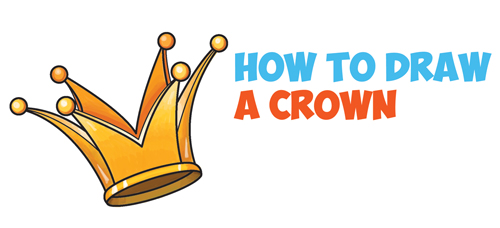 How to Draw a Crown - Drawing Cartoon Crowns - Easy Step by Step Drawing Tutorial for Kids