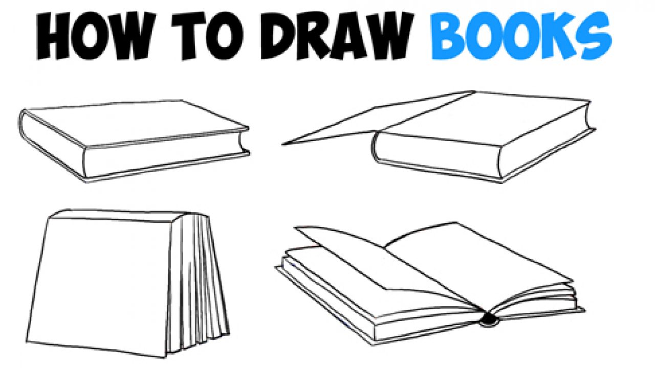 How to Draw Books in 4 Different Angles / Perspectives (Open / Closed etc)  - How to Draw Step by Step Drawing Tutorials