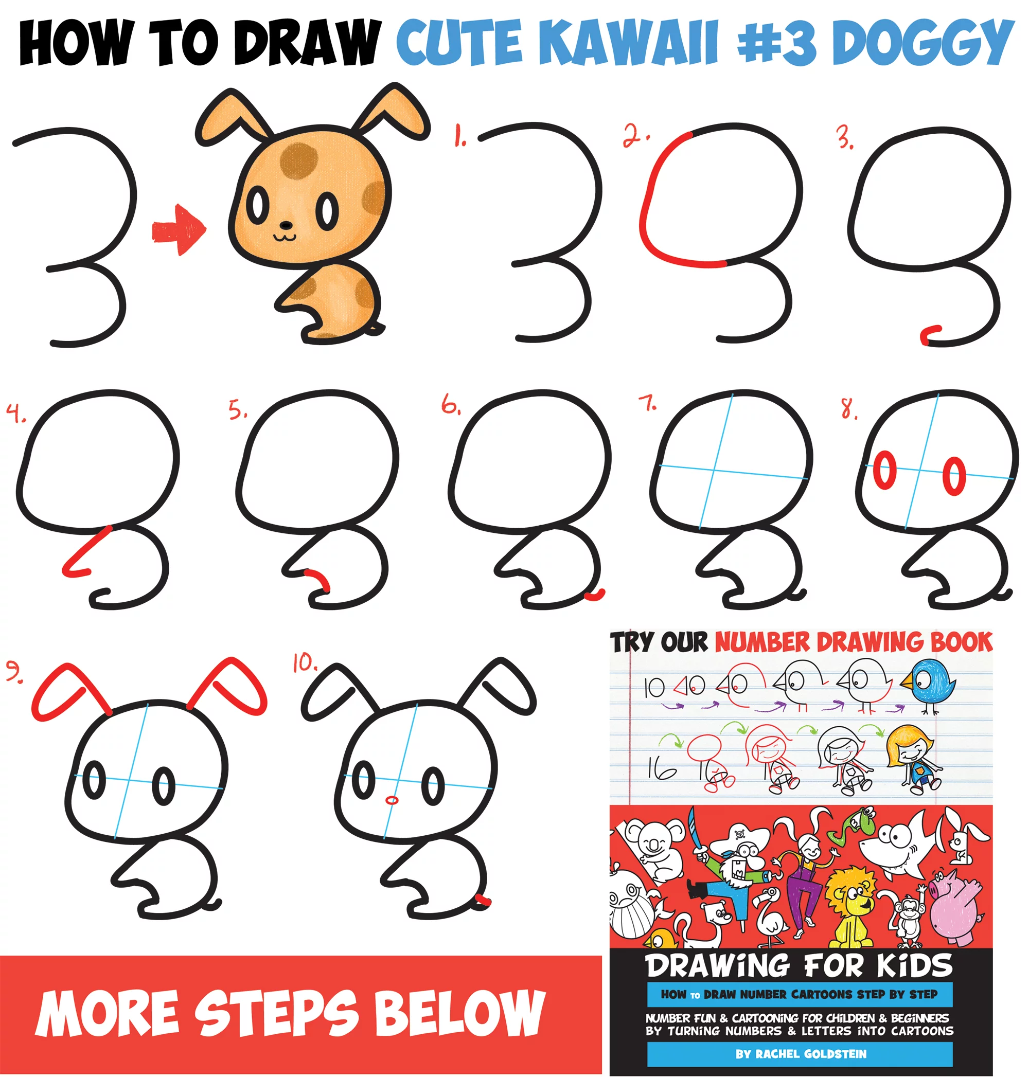 How to Draw Cute Chibi / Kawaii Characters with Number 3 Shapes - Easy Step  by Step Drawing Tutorial for Kids and Beginners - How to Draw Step by Step  Drawing Tutorials