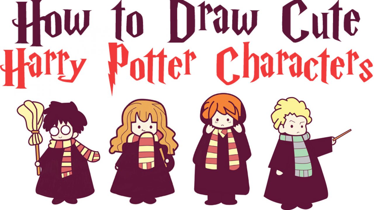How to Draw Cute Harry Potter Characters in Cartoon Chibi / Kawaii Style -  How to Draw Step by Step Drawing Tutorials