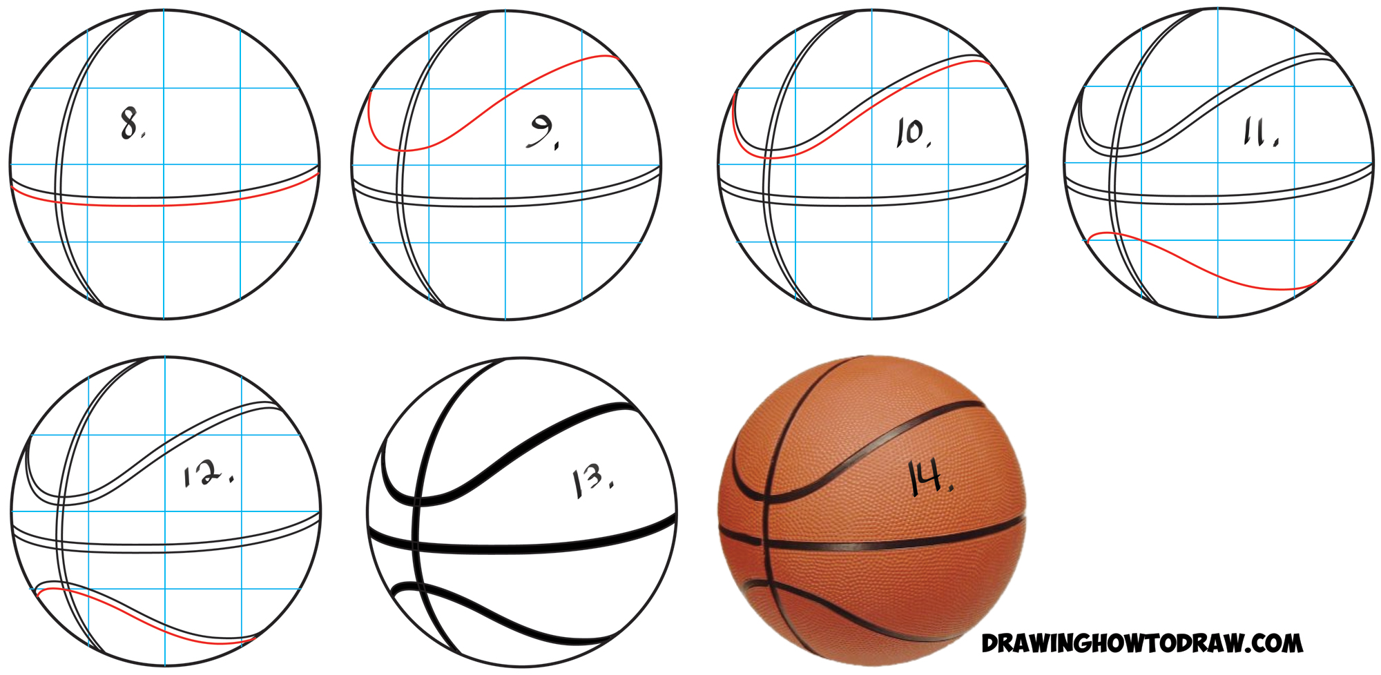 How To Draw A Basketball In Easy Step By Step Drawing Tutorial How To