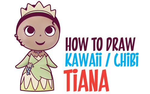 Learn How to Draw Cute Baby Chibi Kawaii Tiana the Disney Princess Simple Steps Drawing Lesson