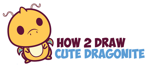 How to Draw Cute Dragonite (Chibi / Kawaii) from Pokemon Easy Step by Step Drawing Lesson