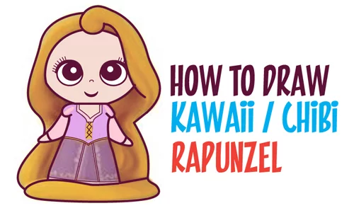 How to Draw Kawaii Chibi Rapunzel from Disney's Tangled in Easy Steps - How  to Draw Step by Step Drawing Tutorials