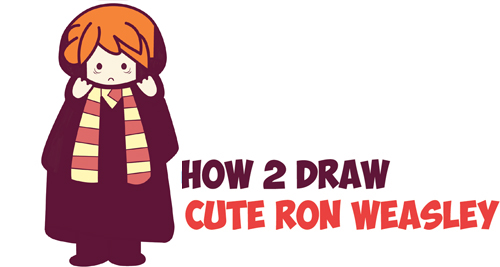 How to Draw Cute Ron Weasley from Harry Potter (Chibi / Kawaii) Easy Step by Step Drawing Tutorial