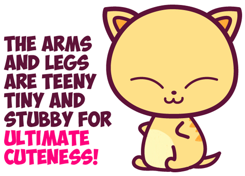 Make Arms and Legs Stubby and Very Simplified - Kawaii Style Animals and Characters