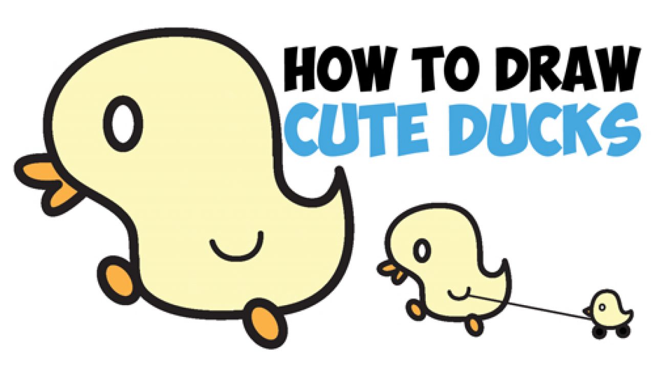 How to Draw Cute Kawaii Baby Ducks / Cartoon Ducklings in Easy Step by Step  Drawing Tutorial for Kids - How to Draw Step by Step Drawing Tutorials