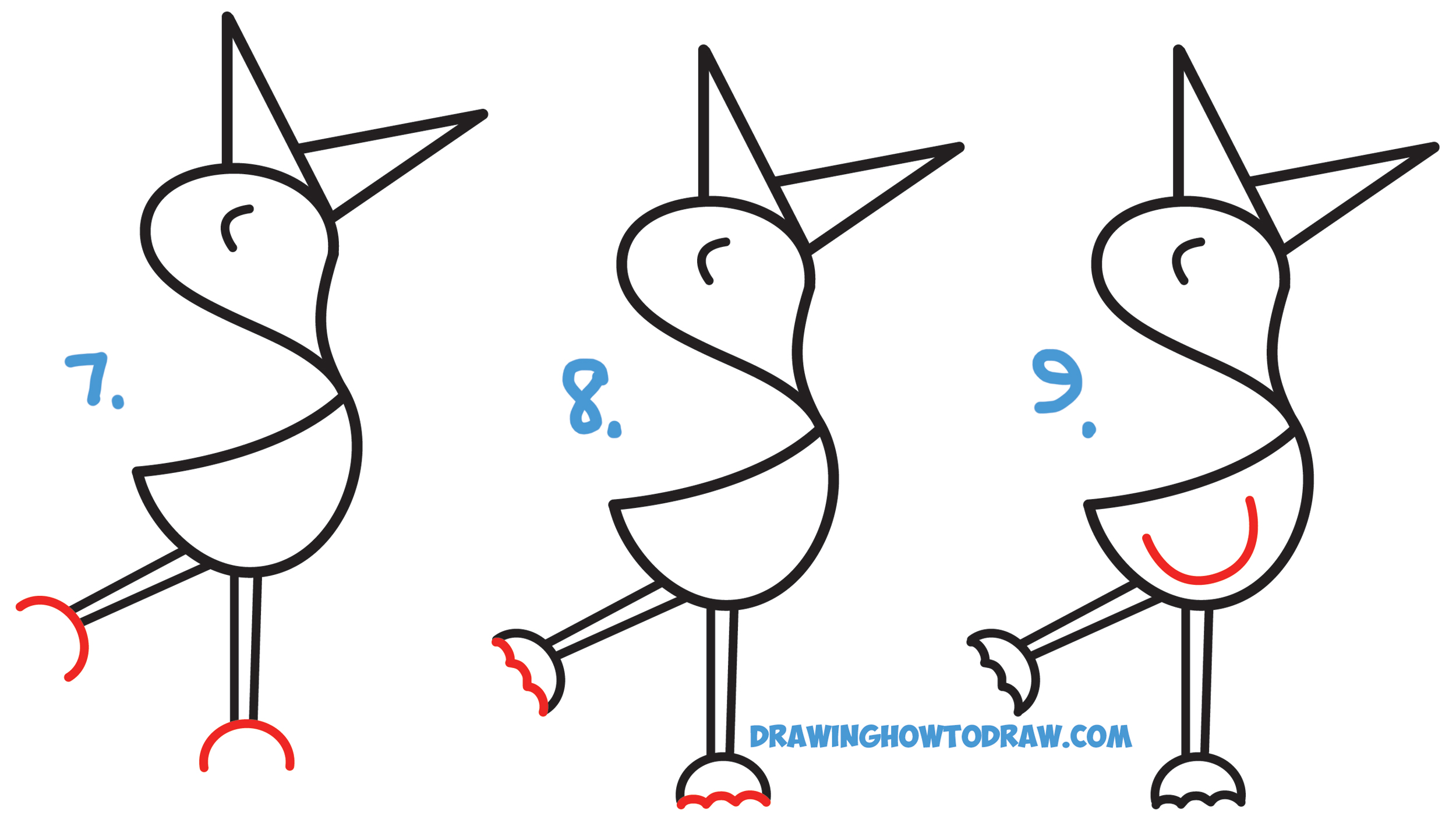 Learn How to Draw a Cute Cartoon Bird / Duck from a Dollar Sign - Simple Steps Drawing Lesson for Kids & Beginners