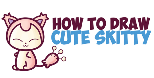 How to Draw Cute Kawaii / Chibi SKitty from Pokemon in Easy Step by Step Drawing Tutorial for Kids