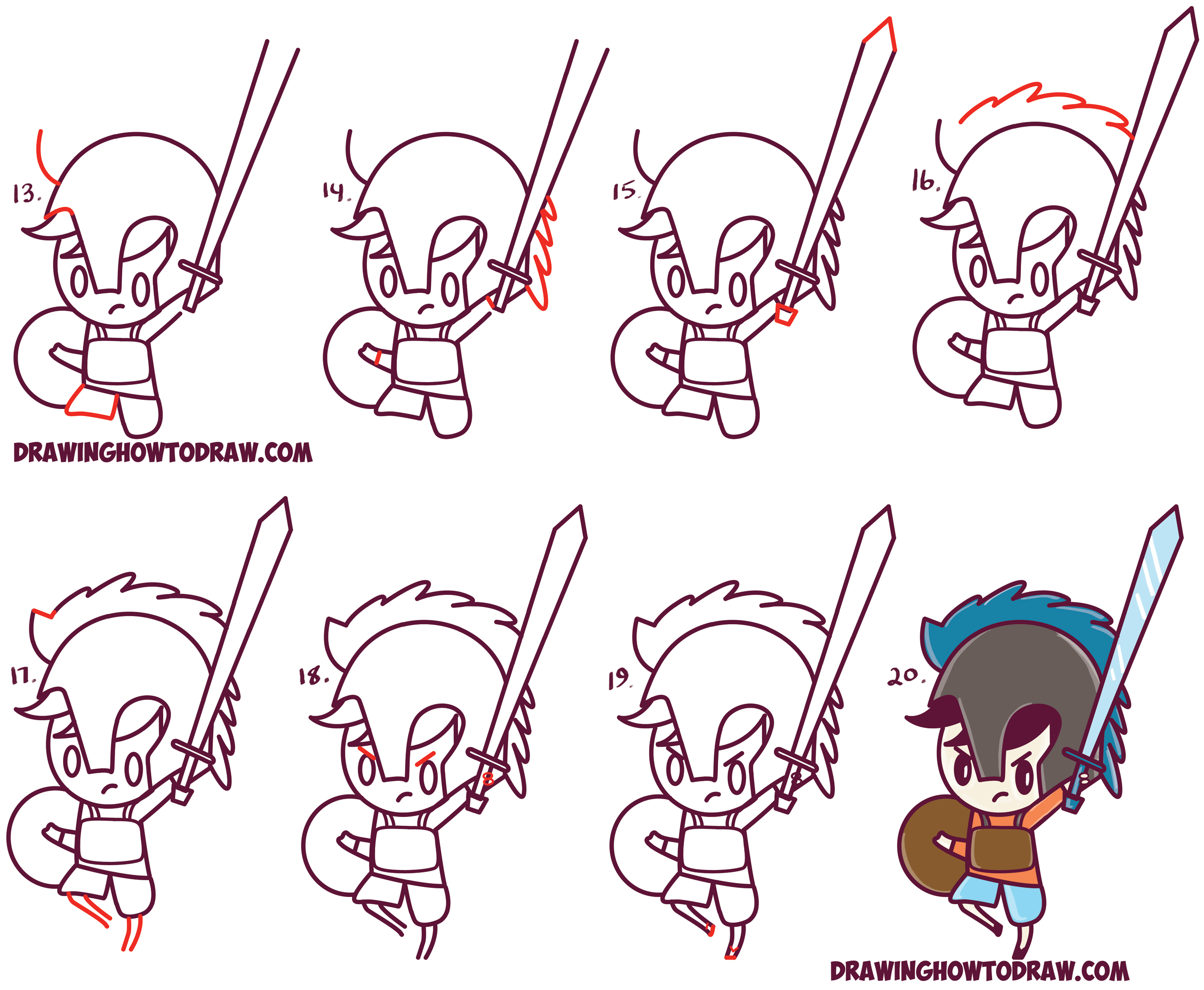 Learn How to Draw Percy Jackson (Cute / Cartoon / Chibi / Kawaii Style) in Simple Steps Drawing Lesson for Beginners