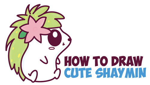 how to draw cute kawaii chibi shaymin from pokemon in easy steps