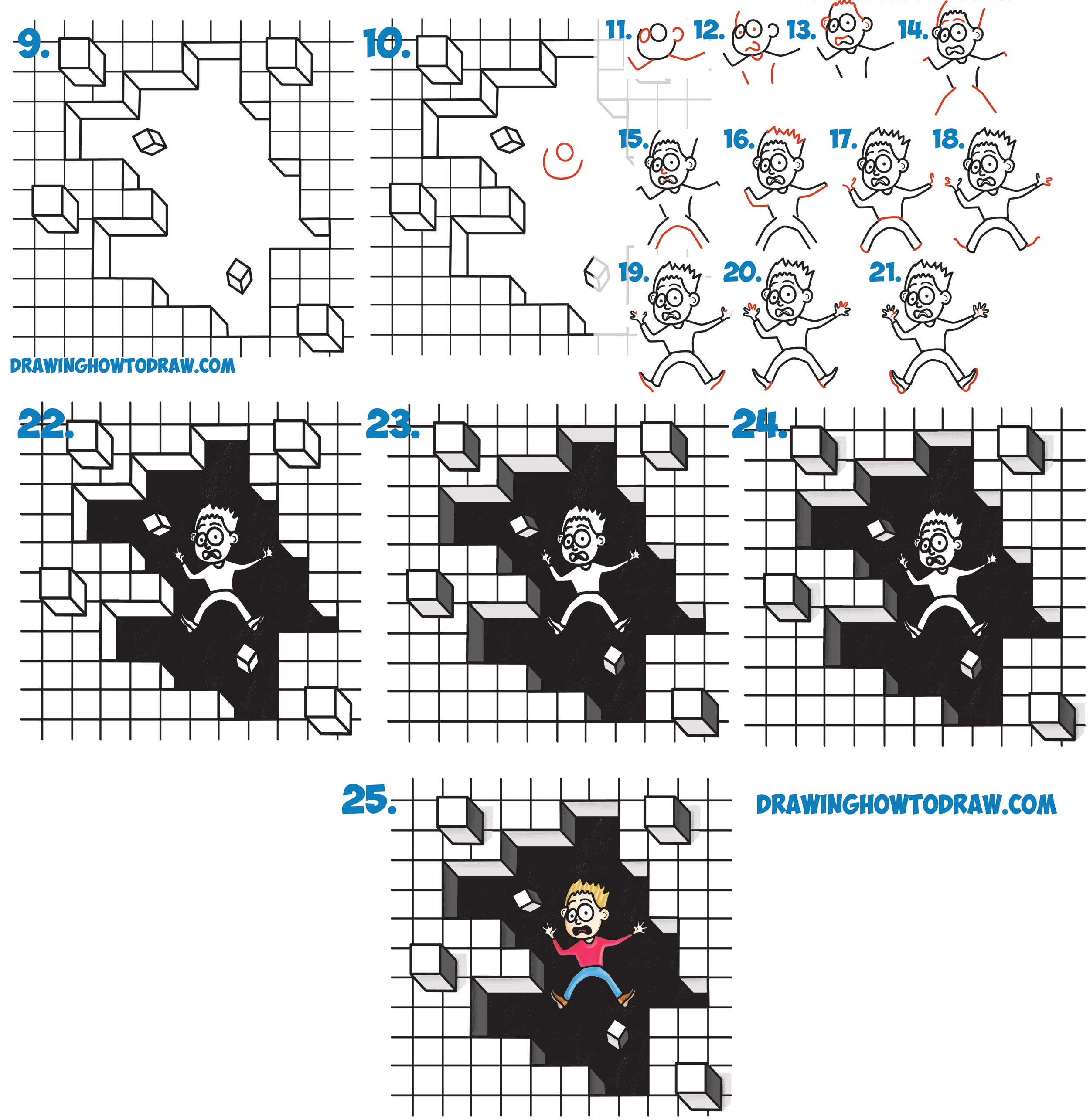 How To Draw Cool Stuff Draw A Hole In Grid Paper With Cubes