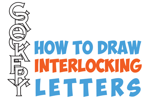 How to Draw Cool 3D Interlocking Letters in Easy Step by Step Drawing Tutorial for Kids and Beginners