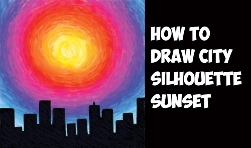 Beach Sunset Drawing For Kids