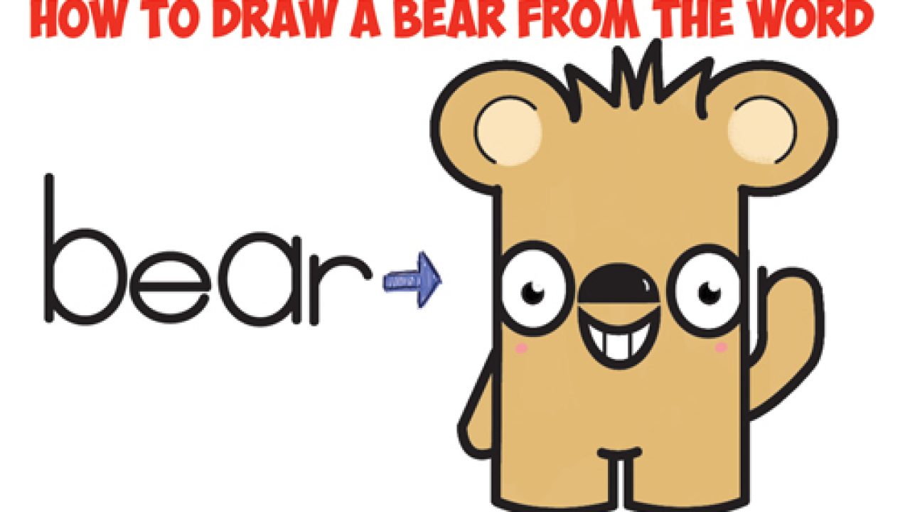 How to Draw Cute Cartoon Kawaii Bear from the Word 