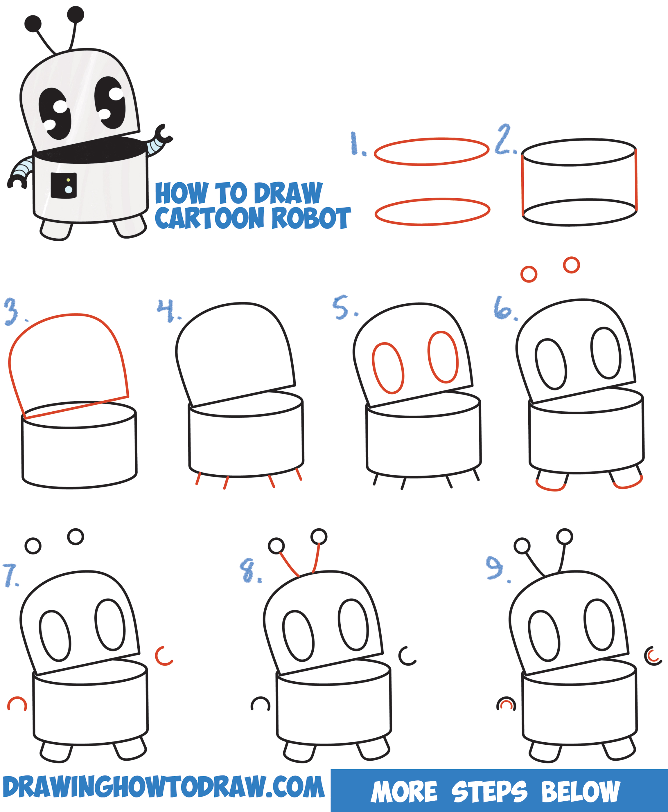 HOW TO DRAW A ROBOT EASY 