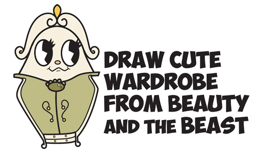 How to Draw Cute Kawaii Chibi Wardrobe from Beauty and the Beast Easy Step by Step Drawing Tutorial