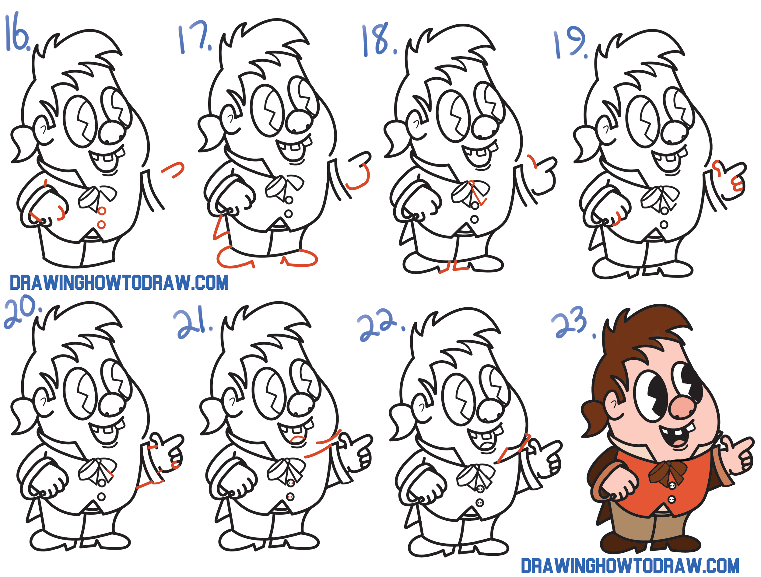 How to Draw Cute Kawaii / Chibi LeFou from Beauty and the Beast Easy Step by Step Drawing Tutorial for Kids