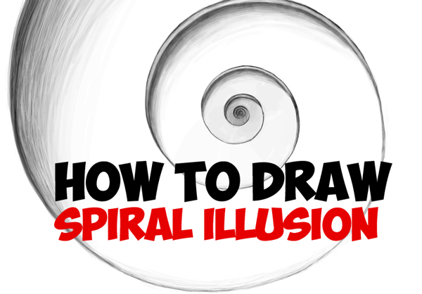 How to Draw Spiral Going Down Optical Illusion Easy Step by Step Drawing Tutorial for Beginners