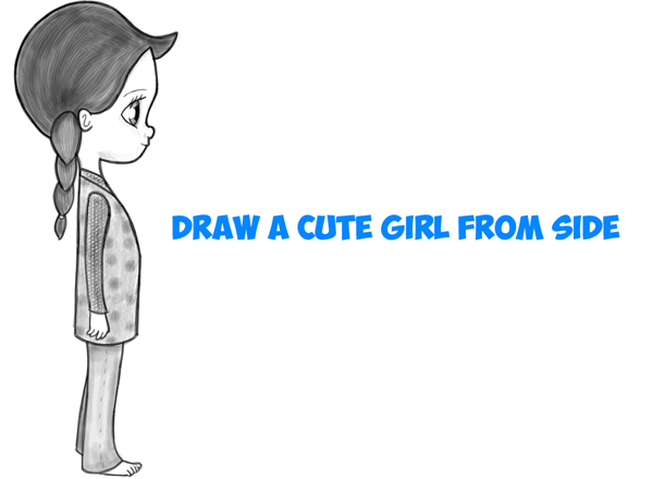 How to Draw a Cute Chibi / Manga / Anime Girl from the Side View Easy Step  by Step Drawing Tutorial for Kids & Beginners - How to Draw Step by Step  Drawing Tutorials