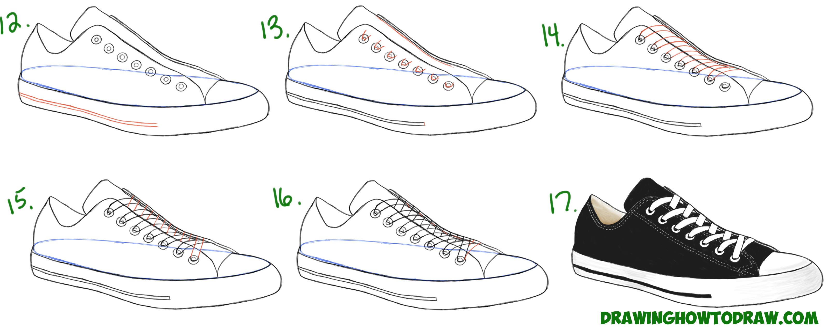 converse sneaker drawing