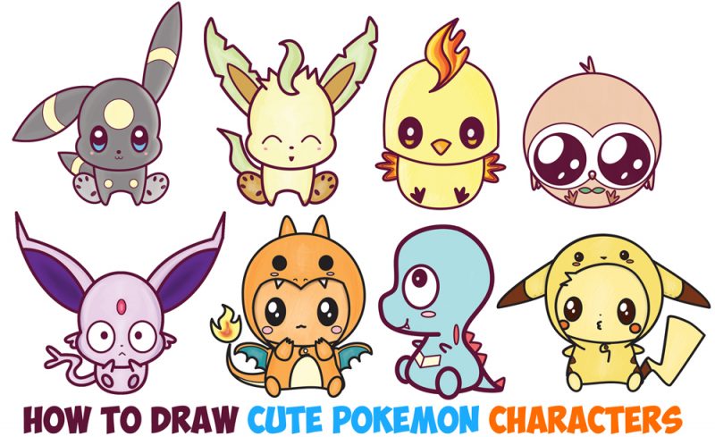 Learn How to Draw Kawaii Cute Chibi Pokemons - Huge Chibi Pokemon Guide -  How to Draw Step by Step Drawing Tutorials