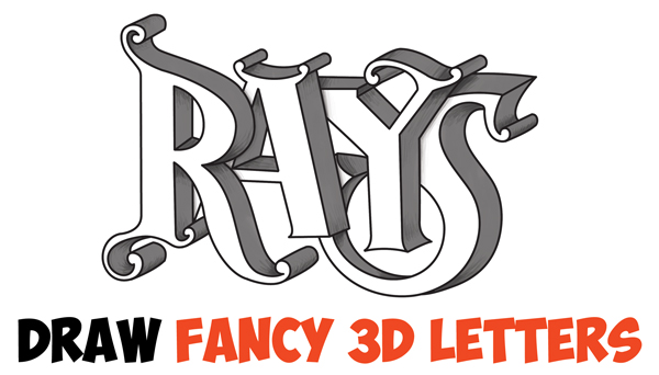 How to Draw 3D Fancy Curvy Letters Easy Step by Step Drawing Tutorial for Kids & Beginners