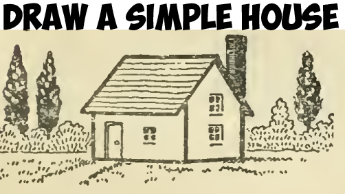 Learn How to Draw a Simple House with Geometric Shapes Easy Steps Drawing Lesson for Children and Beginners