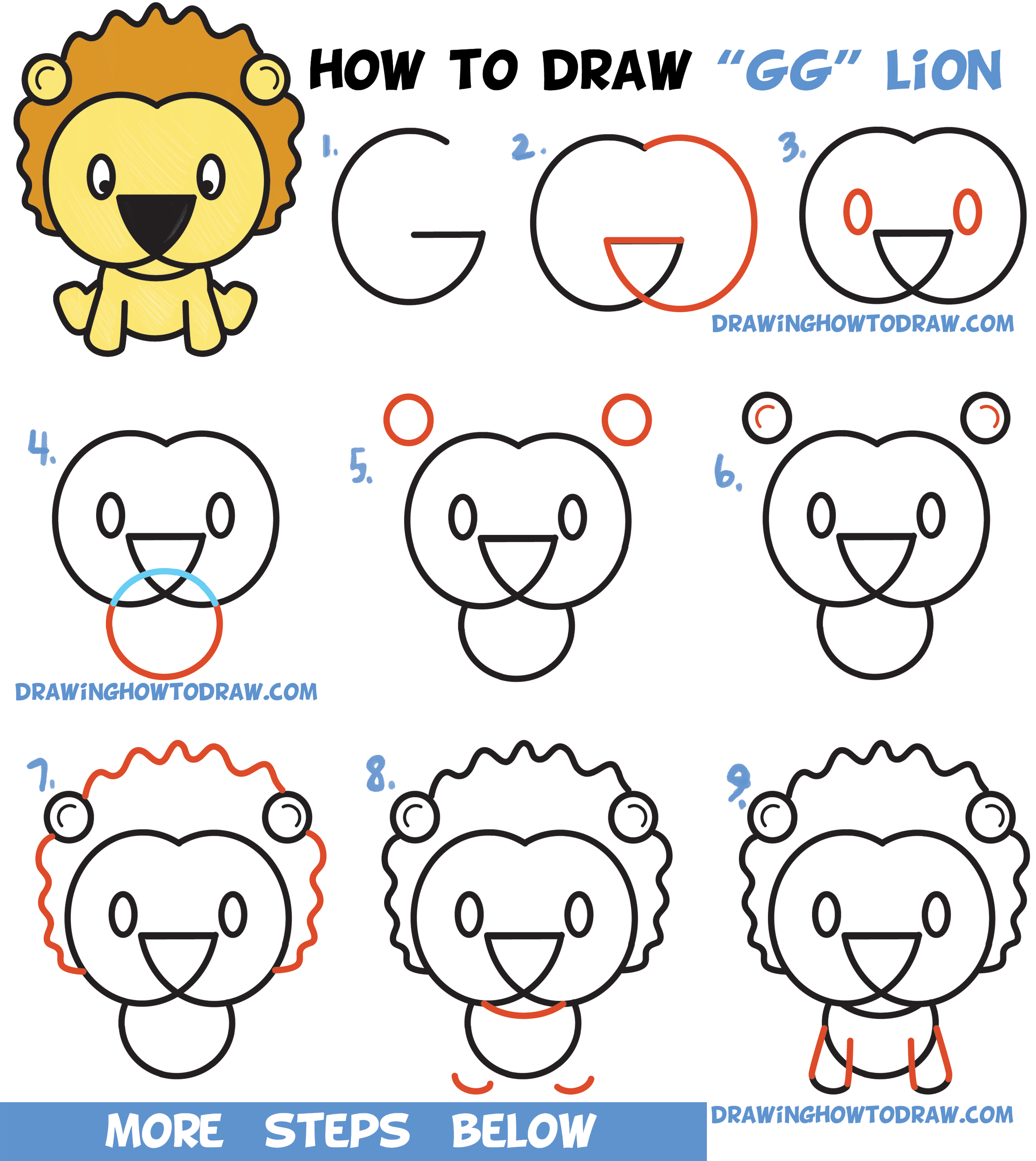 How To Draw a Lion - EASY Drawing Tutorial!