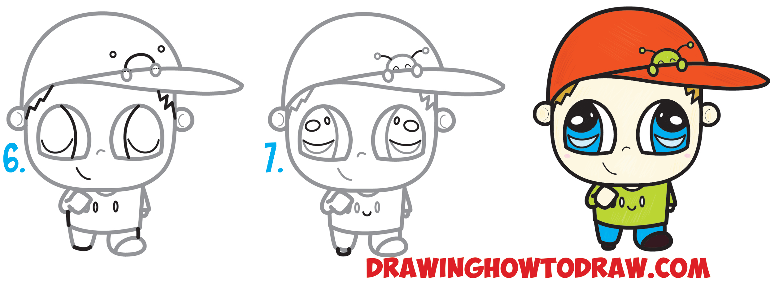 How to draw a Boy with cap for beginner