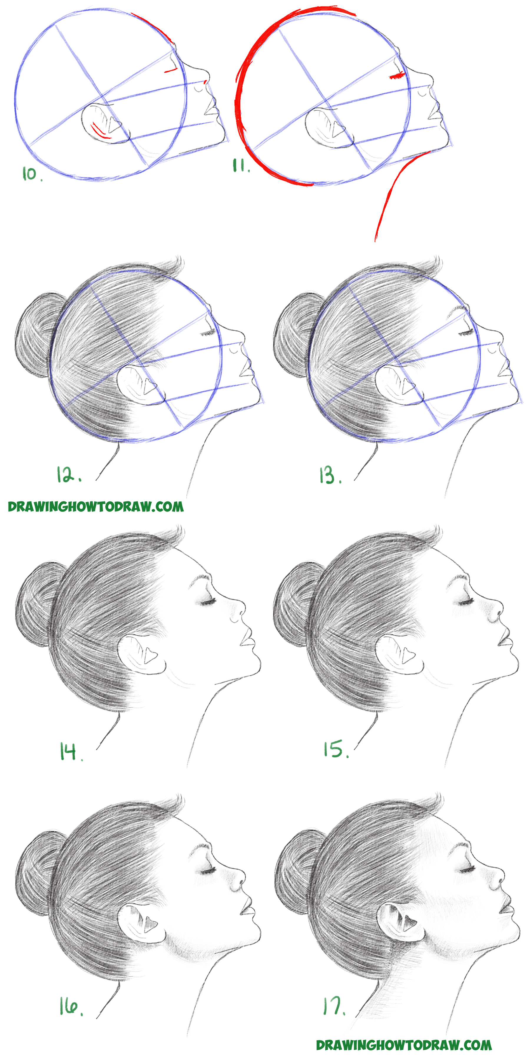 How To Draw A Female Face Side View Dibujos De Caras Dibujos A | Images ...