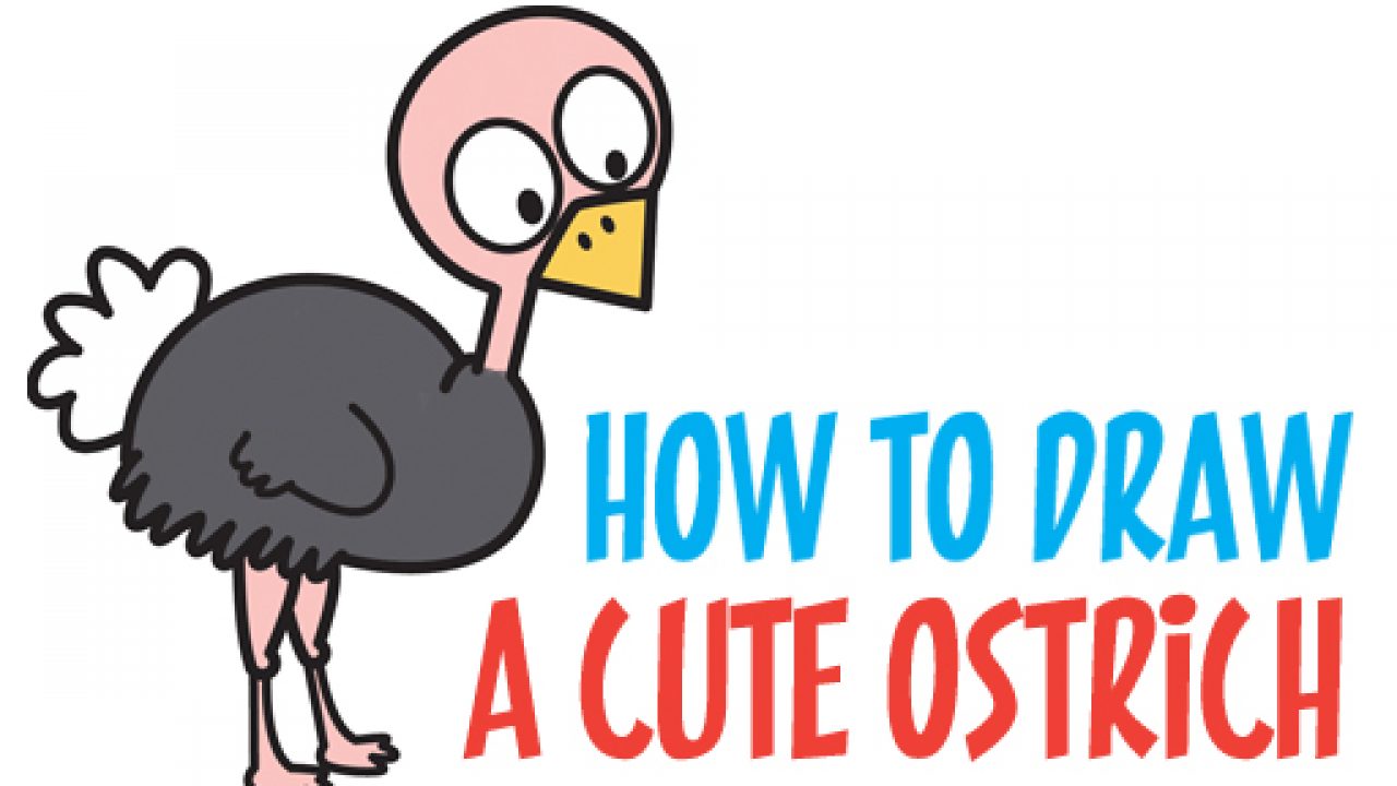 Easy Cartoon Ostrich Coloring Page - ColoringAll