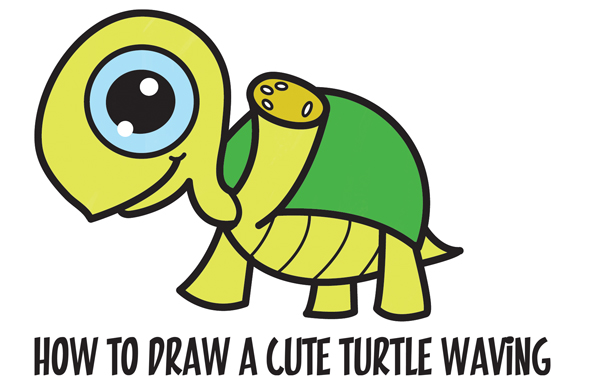 How To Draw A Cartoon Turtle - Art For Kids Hub -