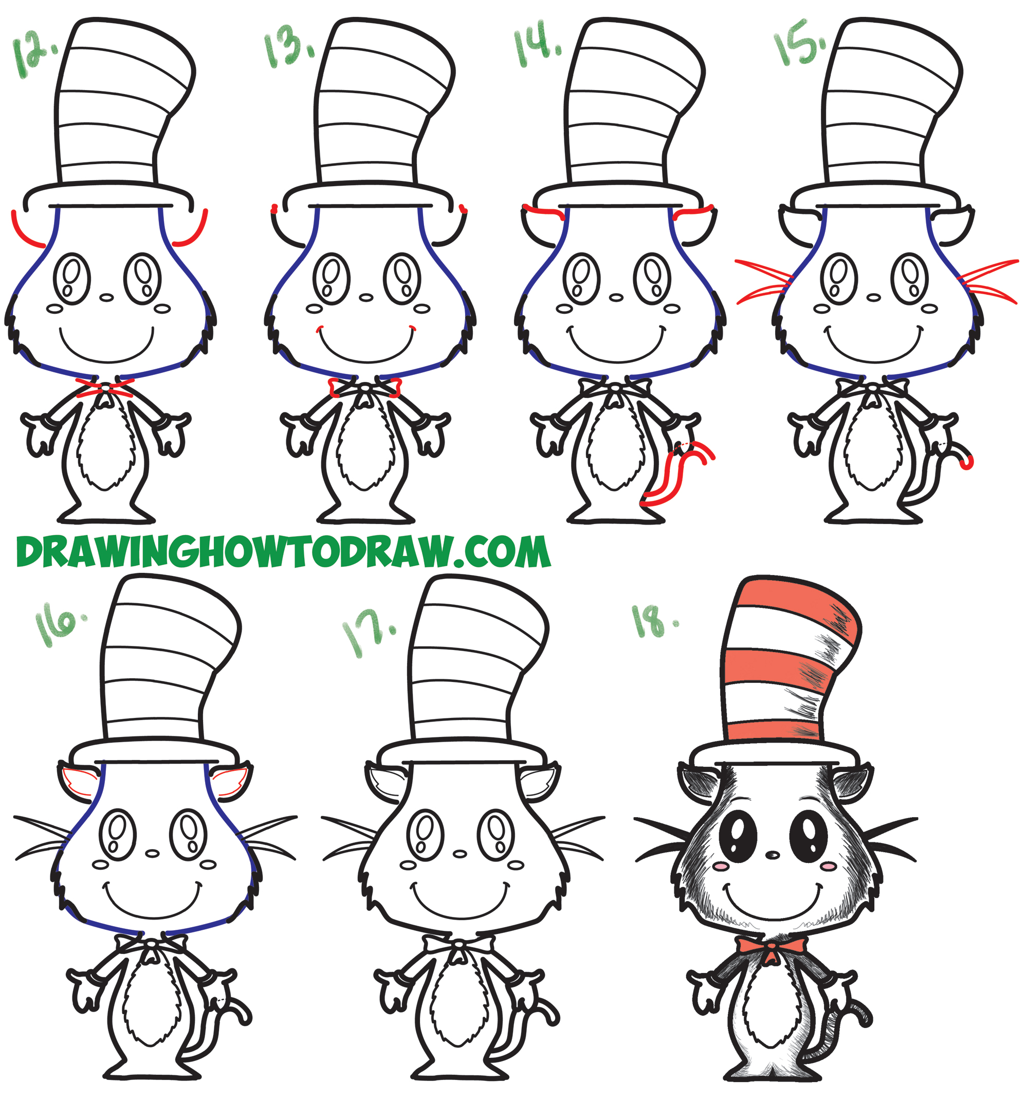 Amazing How To Draw The Cat In The Hat in 2023 Learn more here 