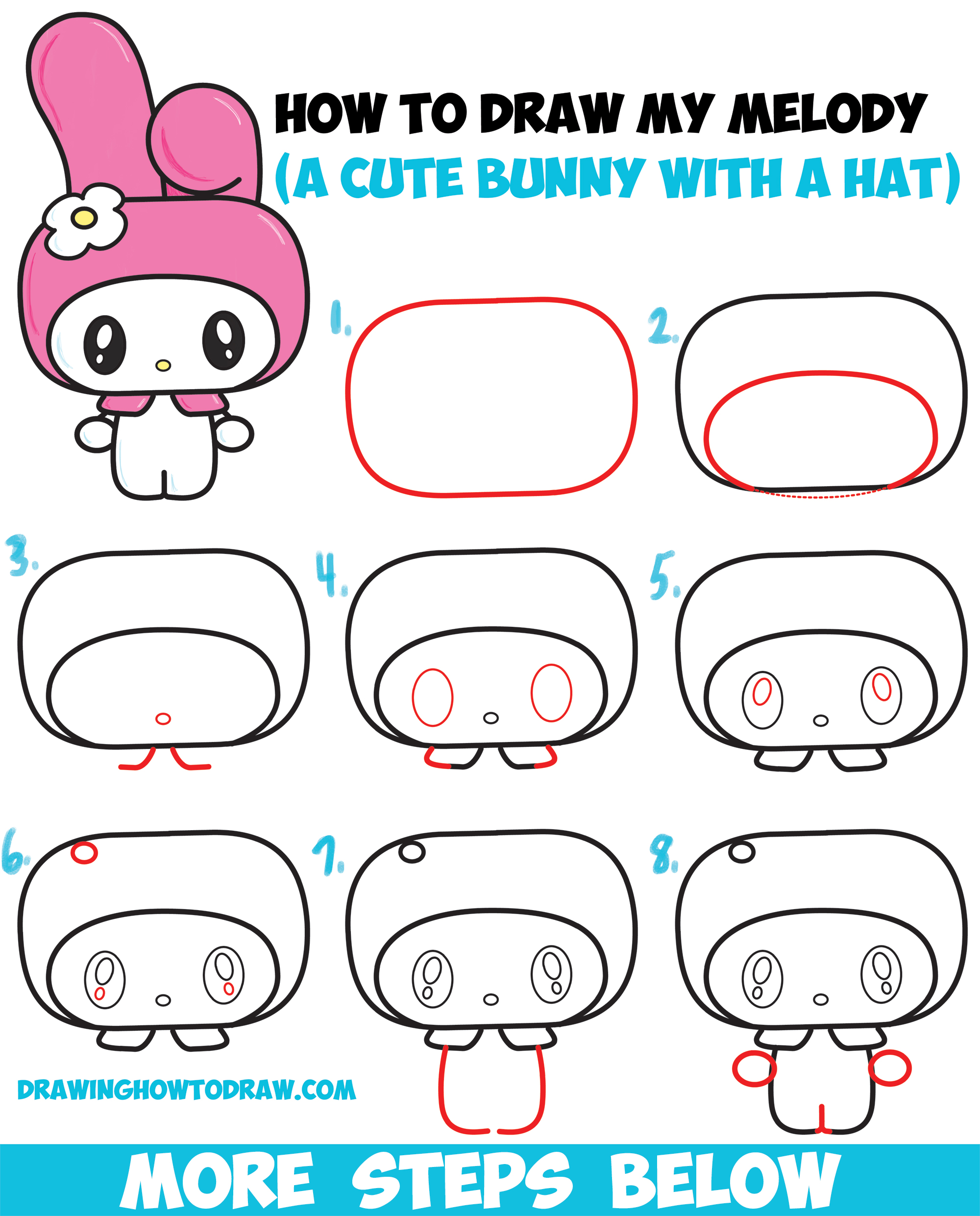 How To Draw Hello Kitty Step By Step