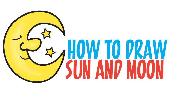 Learn How to Draw a Cartoon Moon and Stars Easy Step by Step Drawing Tutorial for Kids & Beginners