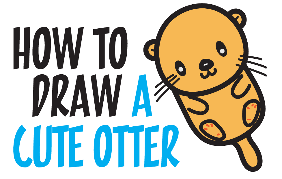 Learn How to Draw a Cute Kawaii / Chibi Cartoon Otter Floating Down the River Easy Step by Step Drawing Tutorial for Kids & Beginners