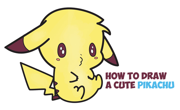 Como Desenhar Pikachu Kawaii Muito Fácil - Pokémon