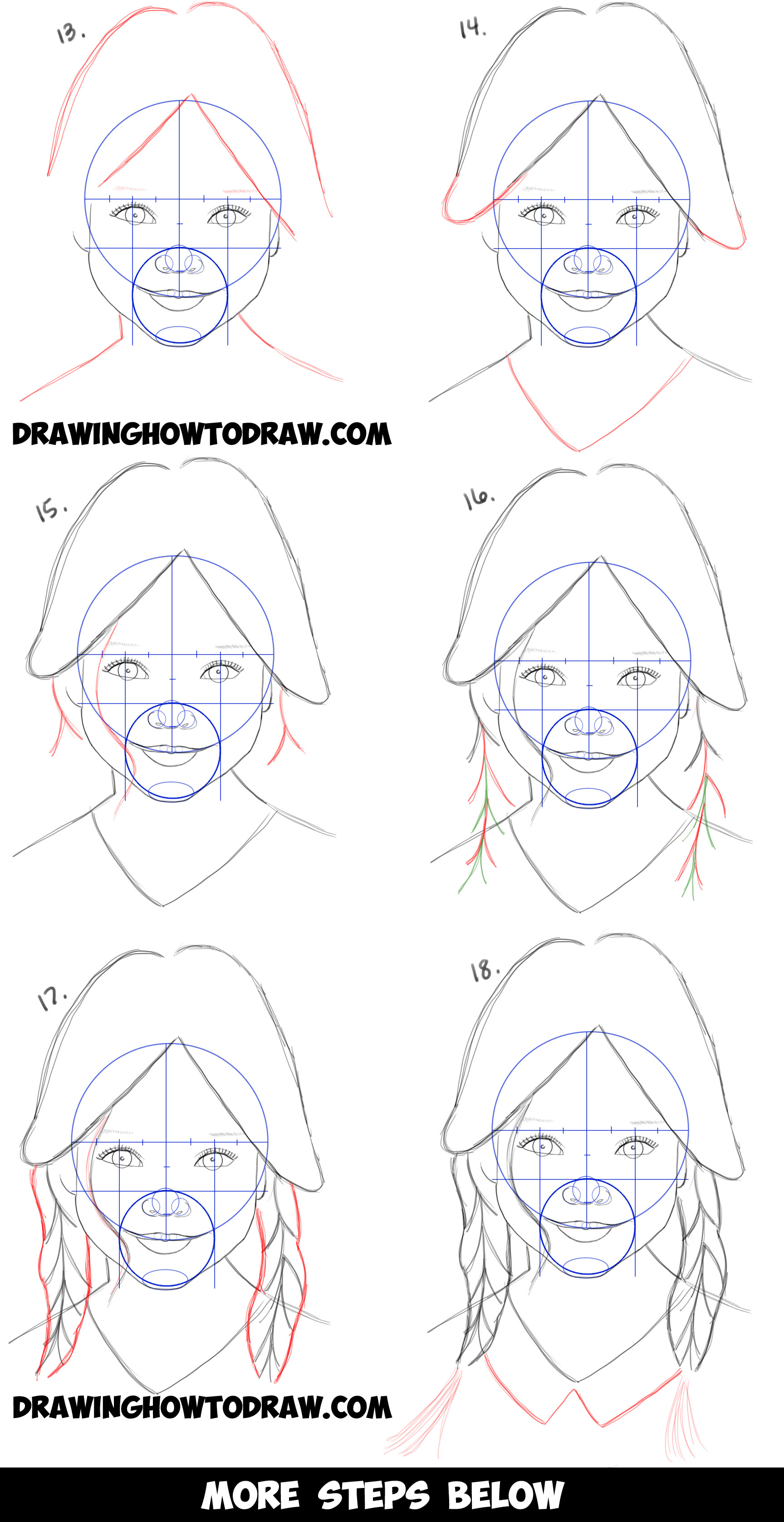 face drawing step by step