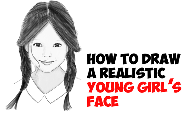 How to Draw a Realistic Cute Little Girl's Face/Head Step by Step