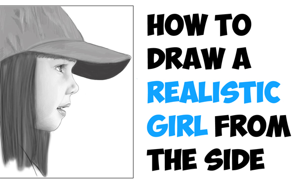 Learn How to Draw a Realistic Cute Little Girl's Face/Head from the Side Profile View Step by Step Drawing Tutorial for Beginners