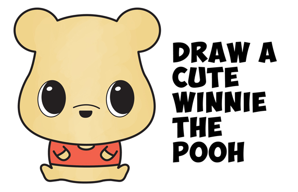 Learn How to Draw a Cute Chibi / Kawaii Winnie The Pooh Easy Step by Step Drawing Tutorial for Beginners & Kids