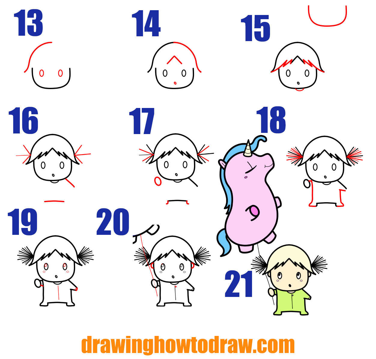 Learn to Draw Kawaii Girls for Beginners: Book On How To Easily Draw  Original And Adorable Kawaii Girls - A Step-by-Step Drawing Guide for Kids