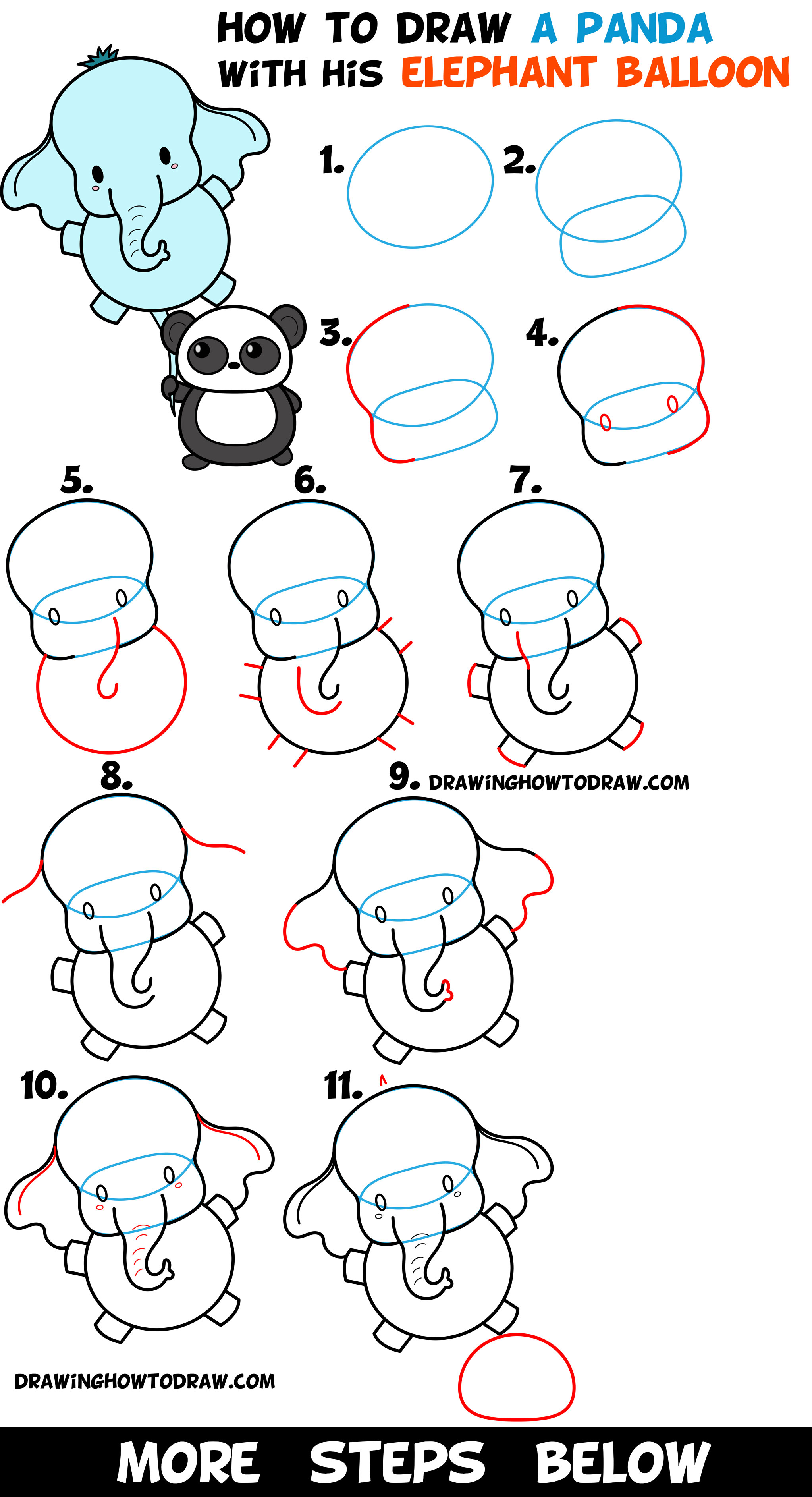 How to Draw Cute Cartoon Panda Bear Easy Step-by-Step Drawing Tutorial for  Kids - How to Draw Step by Step Drawing Tutorials