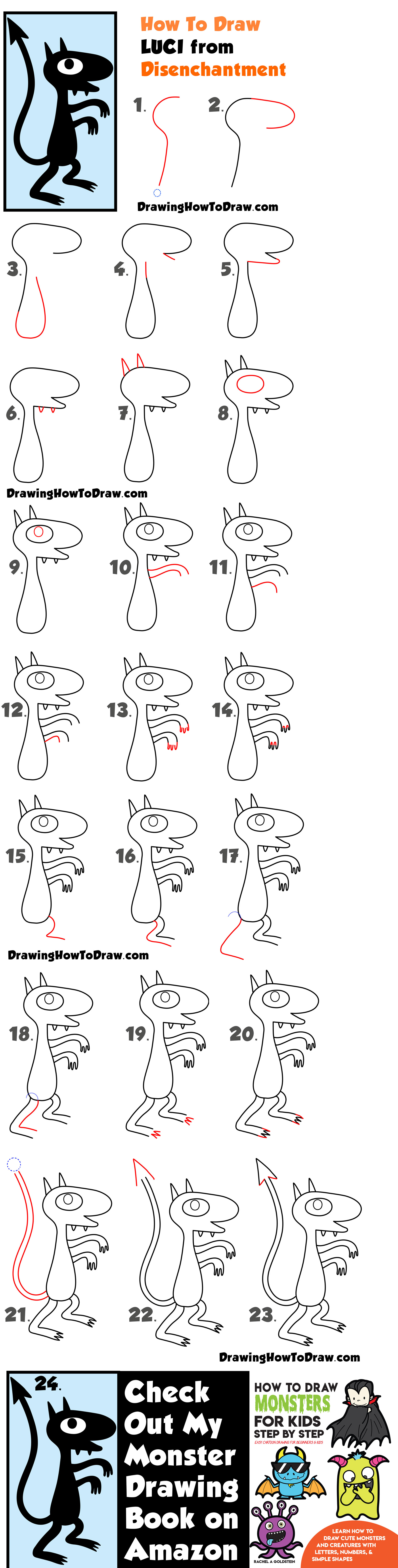 Learn How to Draw Luck from Disenchantment Simple Steps Drawing Lesson for Kids & Beginners
